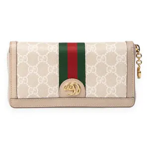 Pre-owned GUCCI canvas Small Leather Goods GG White Guccissima Ophidia Zippy Wallet G26031418