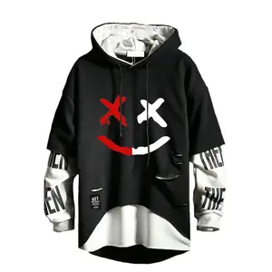 Mens Hoodie Fashion Pullover Letter Print Tracksuit Techwear Casual Coat Hip-Hop Sweatshirt