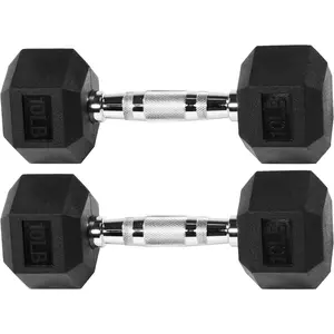 Premium Rubber Encased Hex Dumbbell, Pairs