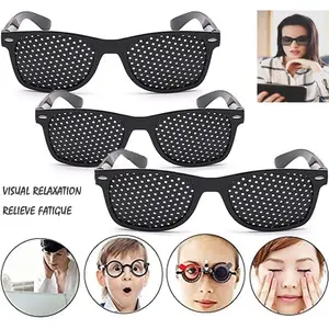 1 piece Unisex Pinhole Glasses for Vision Training & Eye Fatigue Relief Lightweight Black Frame Anti-Myopia Astigmatism Correction tech