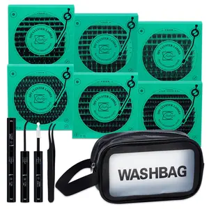 LASHSUN Travel DlY CLuster lashes Kit,  6 Styles D Curl Lash Clusters Mixed 10-16mm Individual Lashes Clusters Soft And Comfortable False Eyelashes Kit With Waterproof Travel Cosmetic Bag, BOND&SEAL And Tweezers For DIY At Home&Dates&Party&Travel Makeup