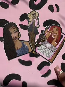 Baby Girl Sticker Pack - 3 Fan Favorite Characters iT Girl Black Princess Fashion Killa Waterproof Vinyl Stickers for Laptops Tumblers & More