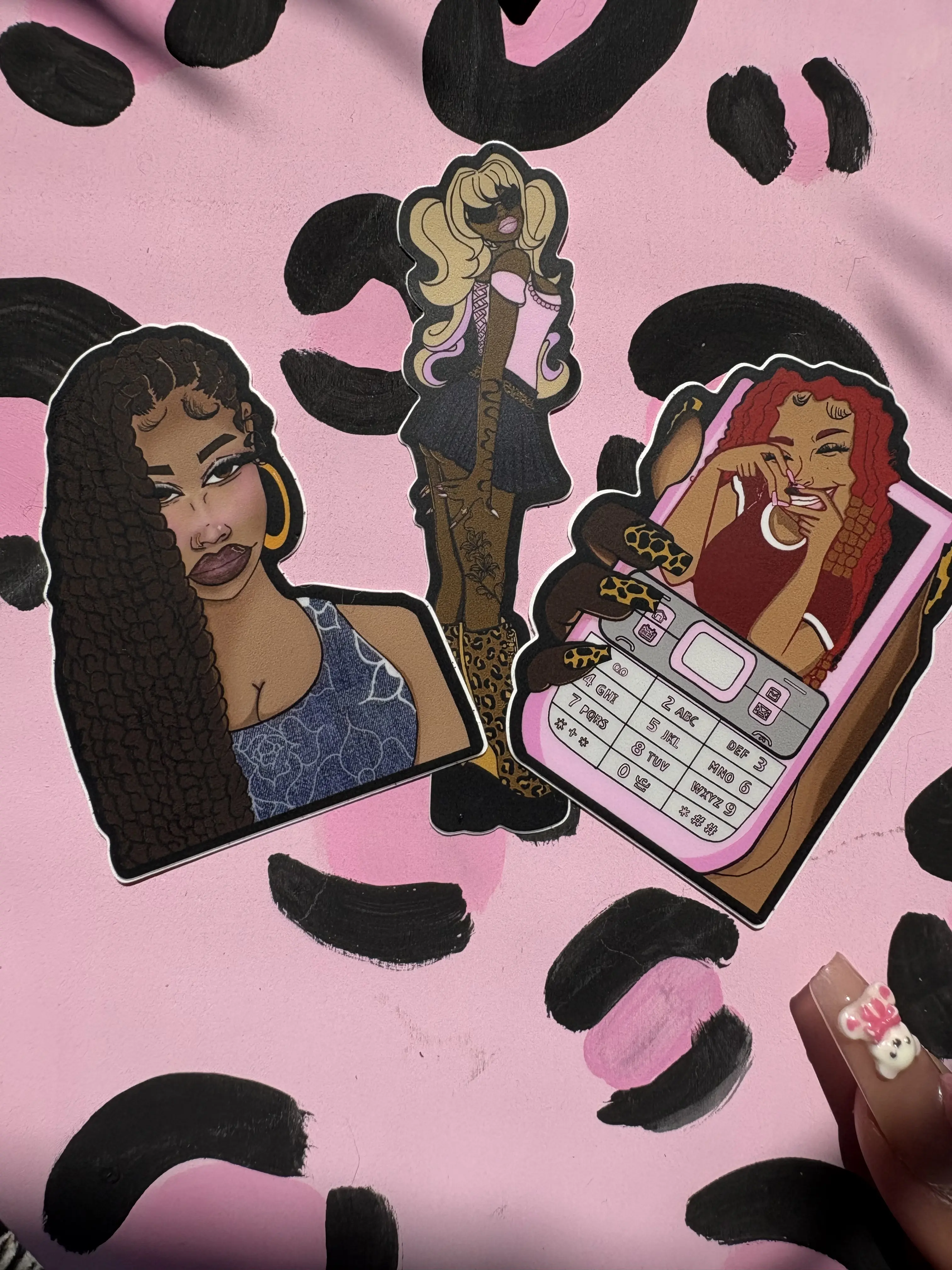 Baby Girl Sticker Pack - 3 Fan Favorite Characters iT Girl Black Princess Fashion Killa Waterproof Vinyl Stickers for Laptops Tumblers & More