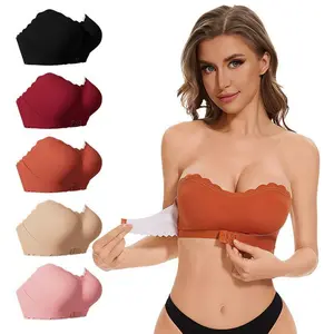 Women’s Push-Up Front-Closure Strapless Bra | Silicone Anti-Slip Invisible Low-Back Backless Wedding Party Essential Elegant Breathable
