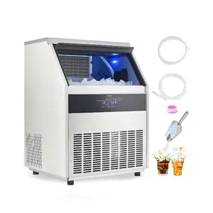 VEVOR 150lbs/24H Commercial Ice Maker, 55 Ice Cubes in 15 Minutes, Freestanding Ice Maker Machine with 33lbs Large Storage Capacity for Bar Office Restaurant, with LED Digital Display Self-Cleaning