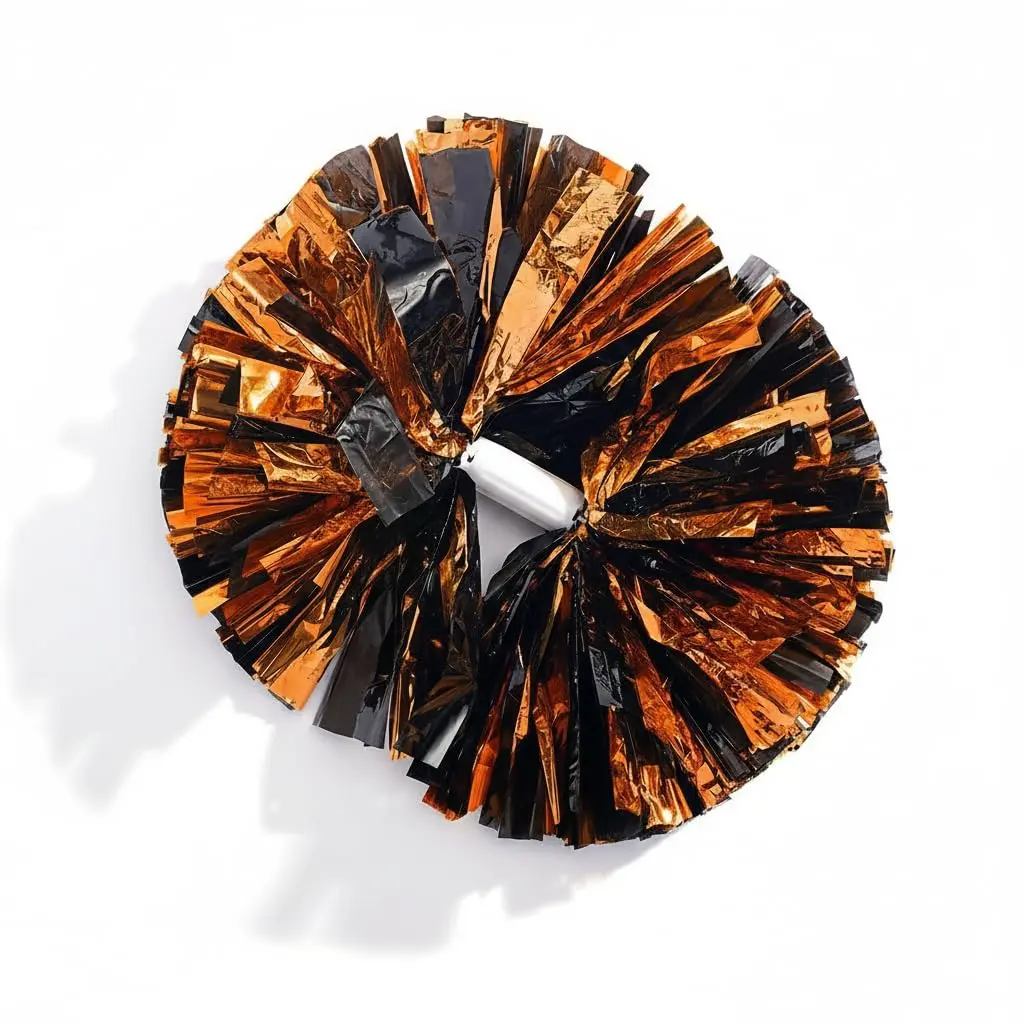 Metallic Black & Orange Foil