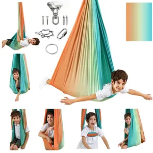Sensory Swing for Kids and Adults, Indoor and Outdoor Use, Dual Layer Therapy Hug Swing for Autistic Children, Weight Capacity 300 Lbs, Outdoor Hammock
