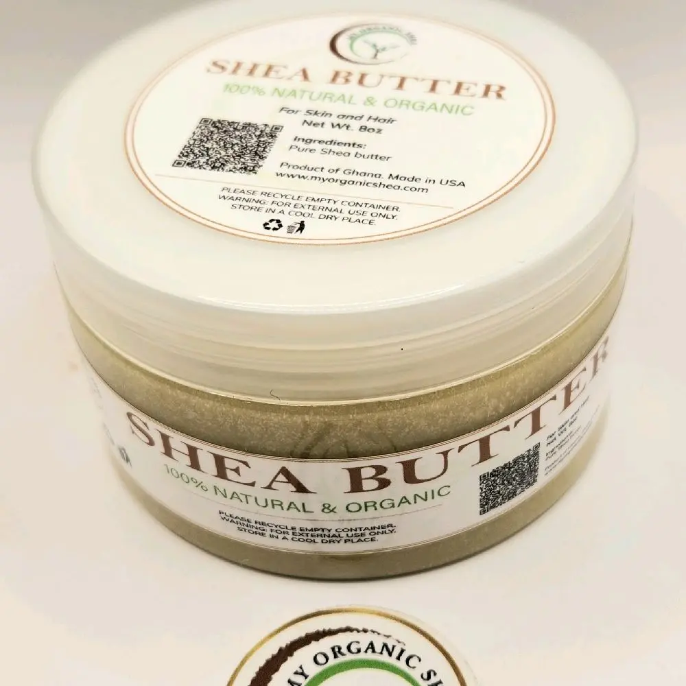 Ghana Unrefined Shea Butter 2oz, 4oz & 8oz - Raw, Paraben Free, Rich Creamy Texture, Versatile for Skincare Routines