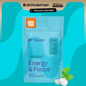 Neuro Energy Caffeine Gum/Mints for Energy & Focus (90 Pieces) - Sugar-Free with L-theanine, Caffeine, Vitamin B12 & Vitamin B6 - Wintergreen Flavor