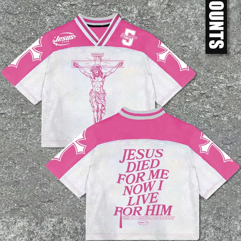 Men's Casual Loose Fit Short Sleeve V Neck Sport T-Shirt, Sports Tee, Jesus Faith Slogan Print, Breathable Mesh Fabric, Street Style, Athletic Tops, Athletic Fashion Activewear, Athletic Sports Clothing, Casual Athletic Apparel, Casual Sportswear