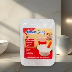 Diamond Multi-Purpose Mini Cups wh Lids - 50ct