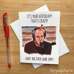 Joe Rogan Birthday Card, Funny Birthday Card, Stoner Birthday Card, Weed, Marijuana birthday, Boyfriend Card, Husband Birthday Gift Idea