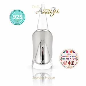The AzzuZu Electroformed Sterling Silver Liquid Mirror Elongated Ring