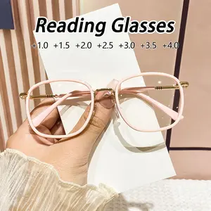 Women's Plastic Square Reading Glasses, High Quality Eyeglasses, Casual Fashion Old Age Eyewear, Cute Artistic Style, Trendy Casual Frames, Casual Stylish Glasses, Trendy Leisure Accessories
