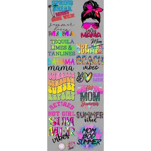 Hot Mom Summer DTF Transfers Gang Sheet 22” wide x 60” long DIY Direct to Film T Shirt Transfers