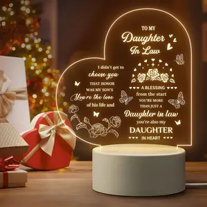 Gift for Daughter-In-Law Night Light, Christmas Wedding Day Gift, Birthday Anniversary Present, Perfect Gift for Mother-In-Law