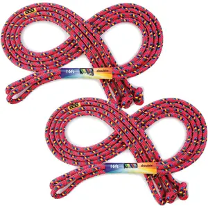 16' Foot  Rope 2 Pack - Long  Ropes for Double Dutch - Outdoor  Ropes for  and Adults to Play Family  & Exercise