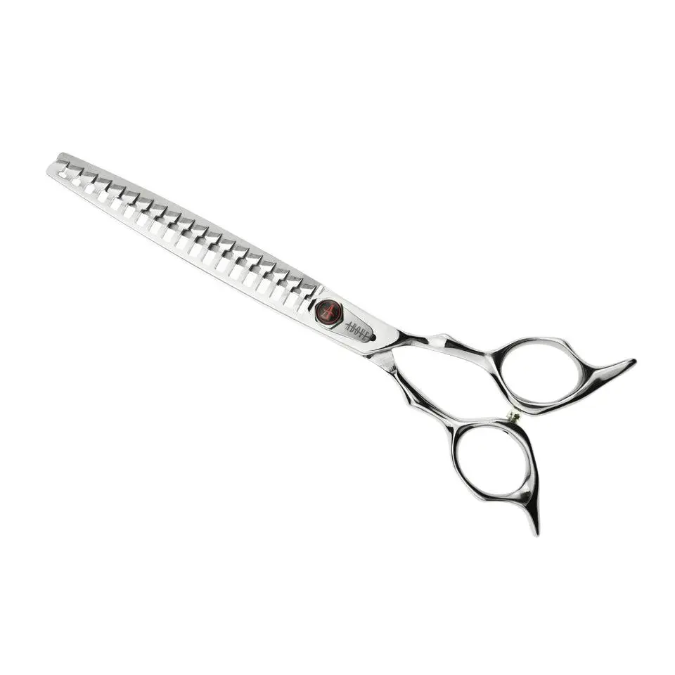 ABOVE SHOP 19T Tooth VG10 Steel Texturizing Flipper Scissors for Barbers - Offset Handle, Durable Grip, Elegant Design, Precision Hair Styling, Ergonomic, High-Quality Craftsmanship Hand Tools