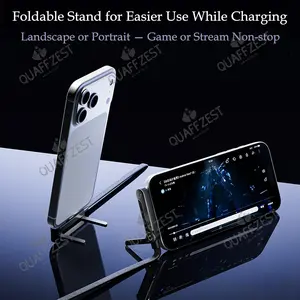 2-in-1 240W Fast Charging Foldable Phone Holder Data Cable for Game Stream Non-stop - 1.5m Braided Cable, 480Mbps, Type-C to Type-C