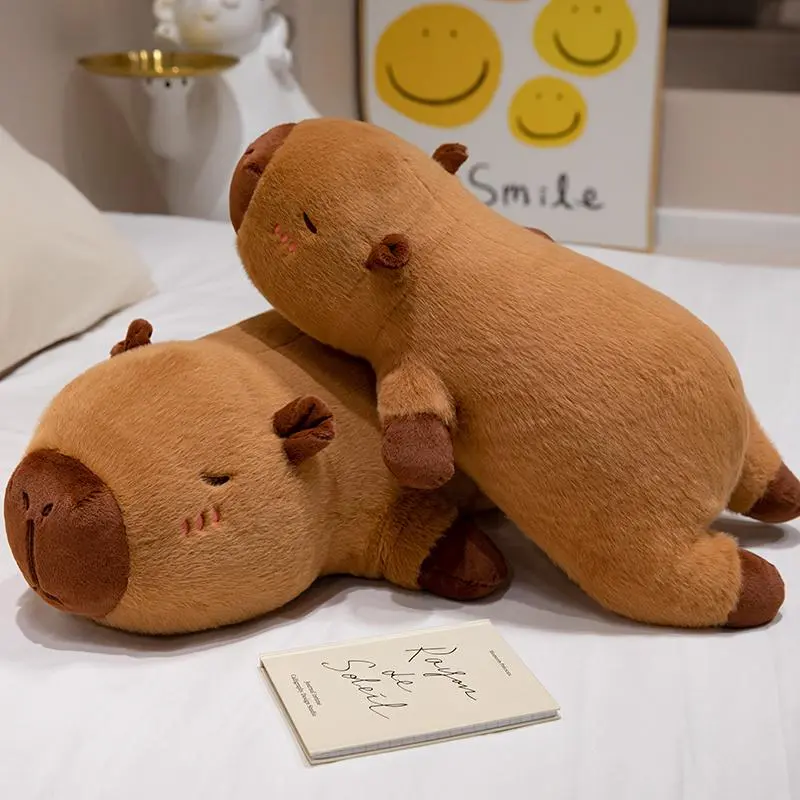 Capybara Long Pillow Plush - 23.6in(60cm)/31.5in(80cm) Huggable Stuffed Animal, Soft Polyester Fill Cute Toy, Natural-Look Kids' Bedroom Accessory, Birthday Gift