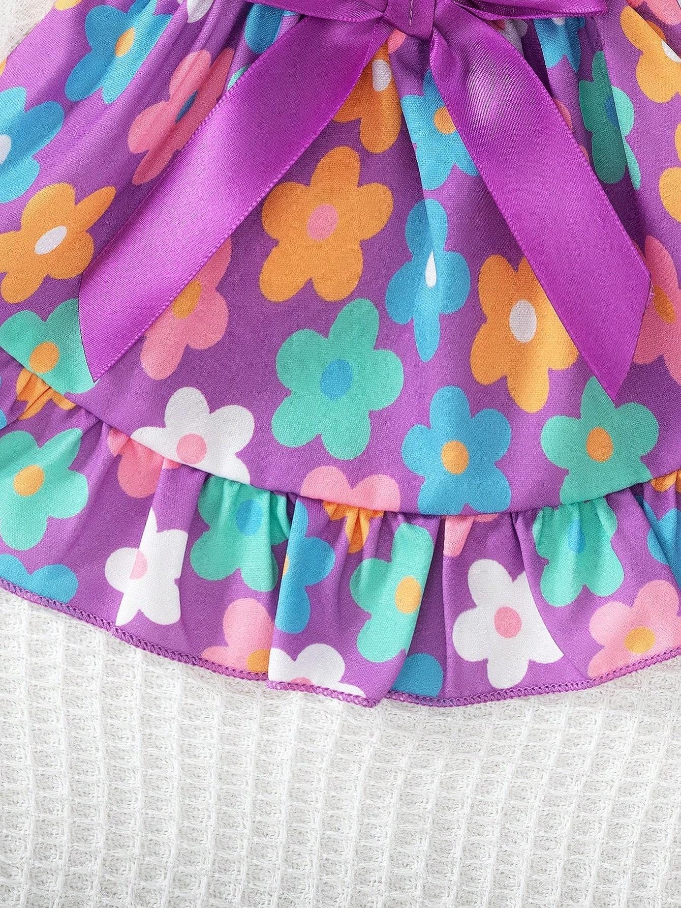 Pet Clothes Dog Cat Rabbit Princess Floral Dress Flying Sleeve Pretty Comfortable Yorkshire Terrier Maltese Teddy Bichon Bear Pomeranian Bulldog For Outside Daily Use A050