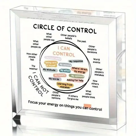 Circle Of Control Acrylic Desktop Decor, Mental Health Office Decor, Anxiety Treatment Desktop Acrylic Plaque Decor, Home Decor Plaque, Inspirational Gifts, Signs