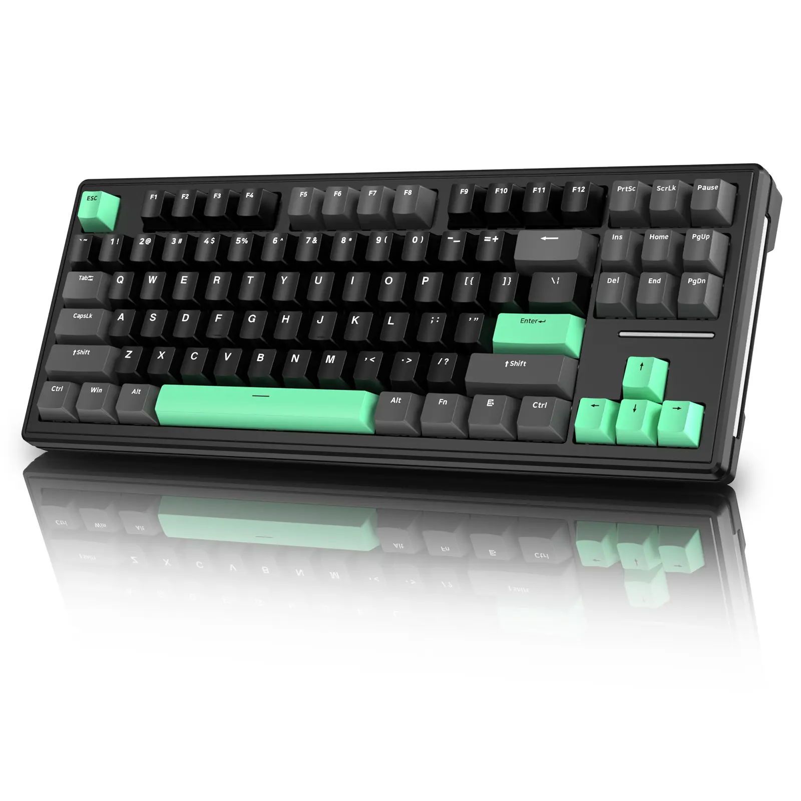 ATTACK SHARK M87 TKL 80% Hot Swappable Custom Mechanical Gaming Keyboard, White Jade Linear Switches, Tri-Mode Bluetooth/2.4GHz/USB-C, RGB Gasket Design, Compatible with Win/Mac