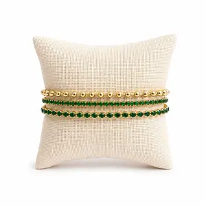 Emerald Beaded Tennis Stack -Fits 7 inches