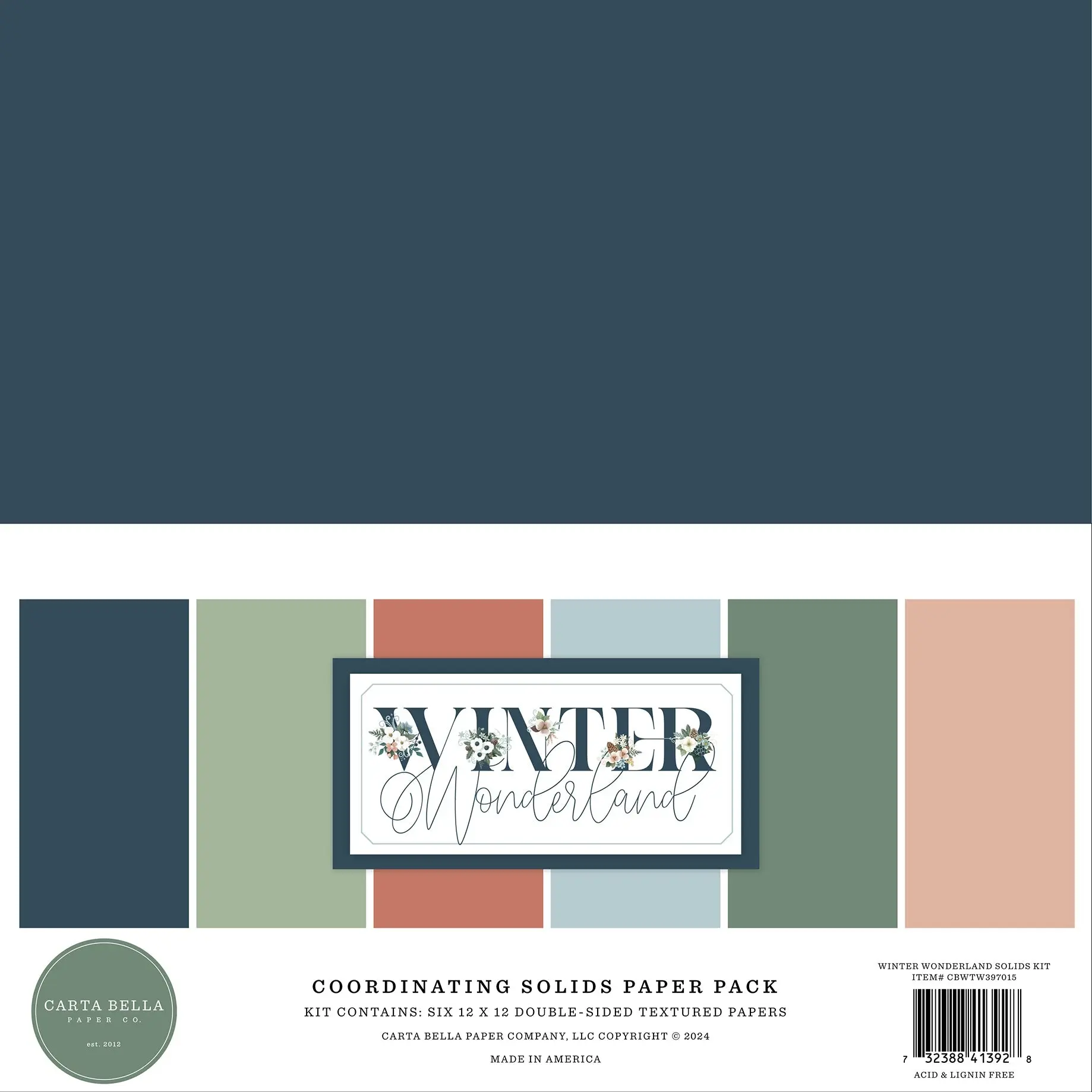 Winter Wonderland 12x12 Solids Collection Kit Paper Pack by Echo Park by Carta Bella