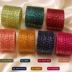 Raindrop Glass Bangles, 2.8 Size, 12-Piece Set