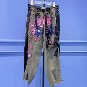 #99 LunaSparkle handmade designer Patchwork Strap Overalls