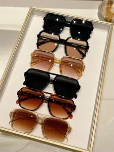 Women's Fashion Large Frame Bohemian Y2K Trendy Glasses, 4 Pairs Set, Perfect for Street Style, Beach Vacation, Travel, Daily Wear