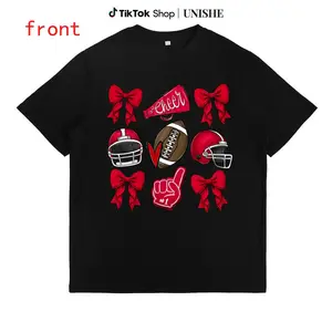 Red Cheer Football Shirt – Women’s Game Day Casual Tee