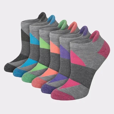 Hanes Women's Performance Heel Shield Socks Cushioned 6-pairs Intimates Multi Pack Comfortable Fit Soft Stretch Fabric Breathable Wp902