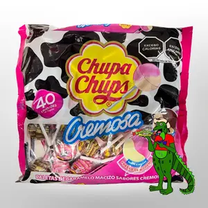 Creamy strawberry and chocolate lollipop Chupa Chups Rosita