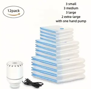 [2026 Upgraded] Cordless Travel Vacuum Bag Set Vacuum Bags for Travel with Rechargeable air Pump, 11 Pack Carry-on Size Compression Packing Bags for Luggage and Suitcase, Space Saver for Clothes and Clothing Travel Zipper Pouches Hands-Free durable pouch