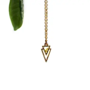EcoResin The Tryst Necklace – Double Triangle Pendant with Preserved Reindeer Moss