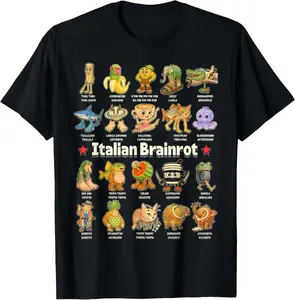 100% Cotton Unisex Tralalero Tralala Shark FUNNY Italian Brainrot Meme Tee T-Shirt