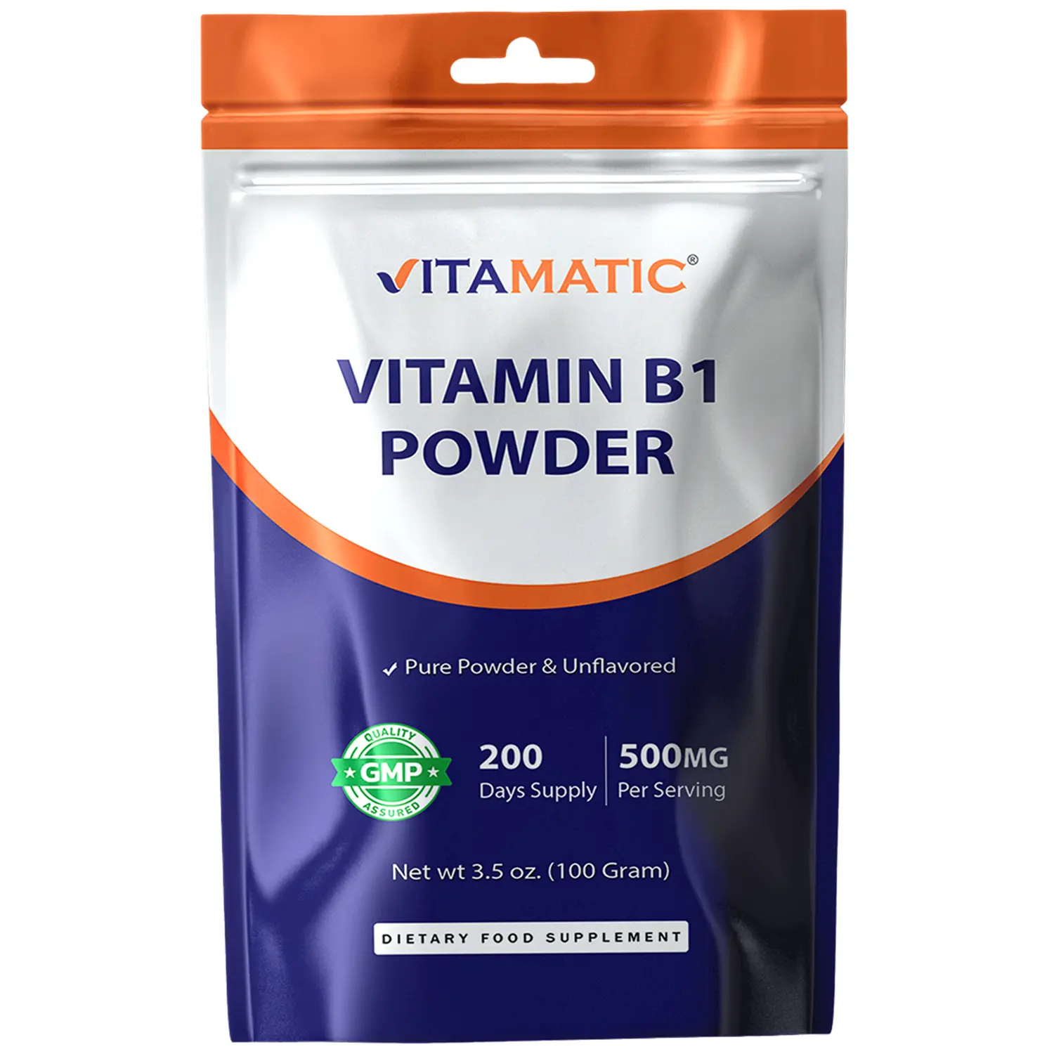 Vitamatic Vitamin B1 Pure Powder - 100 Grams (Thiamine Mononitrate)