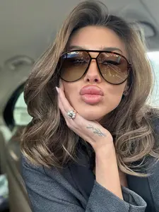 Unisex Vintage Teardrop Aviator Eyeglasses, Retro Double-Beam Frame for Everyday Use, Fashion Eyewear for Outdoor Activities