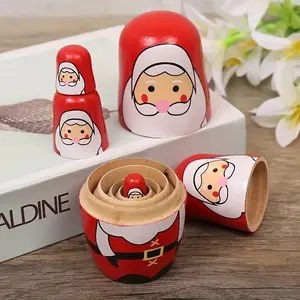 Santa Holiday Nesting Dolls Set, Handmade Wooden Toy Kit, Perfect for Kids, Ideal for Festive Christmas, Easter, and Other Festivals
