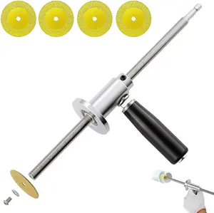 Inside Pipe Cutter for PVC Pipe Cutter,with 4 Diamond Grit Cutting Wheel And Handle,7 Inch Adjustable Cutting Depth,Fit for 1-1/2 Inch to 8 Inch Pipe,1/4in Hex Shank Fit for Impact Drivers And Drills Set