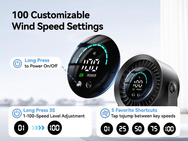 DIGIX Rechargeable USB Desk Fan for Bedroom, 100 Speeds, 360° Rotation, Wall Mounted Design Small Portable Table Fan with LED Display, Quiet Personal Desktop Cooling Fans for Home Office DIGIX Rechargeable USB Desk Fan for Bedroom, 100 Speeds, 360° Rotation, Wall Mounted Design Small Portable Table Fan with LED Display, Quiet Personal Desktop Cooling Fans for Home Office