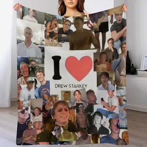 Super soft Drew Starkey inspired flannel Fleece is comfortable and warm, suitable for living rooms, offices, sofa decorations, year-round travel, multifunctional gifts, digital printing, polyester fiber, seasonal blankets, and soft polyester fib 415