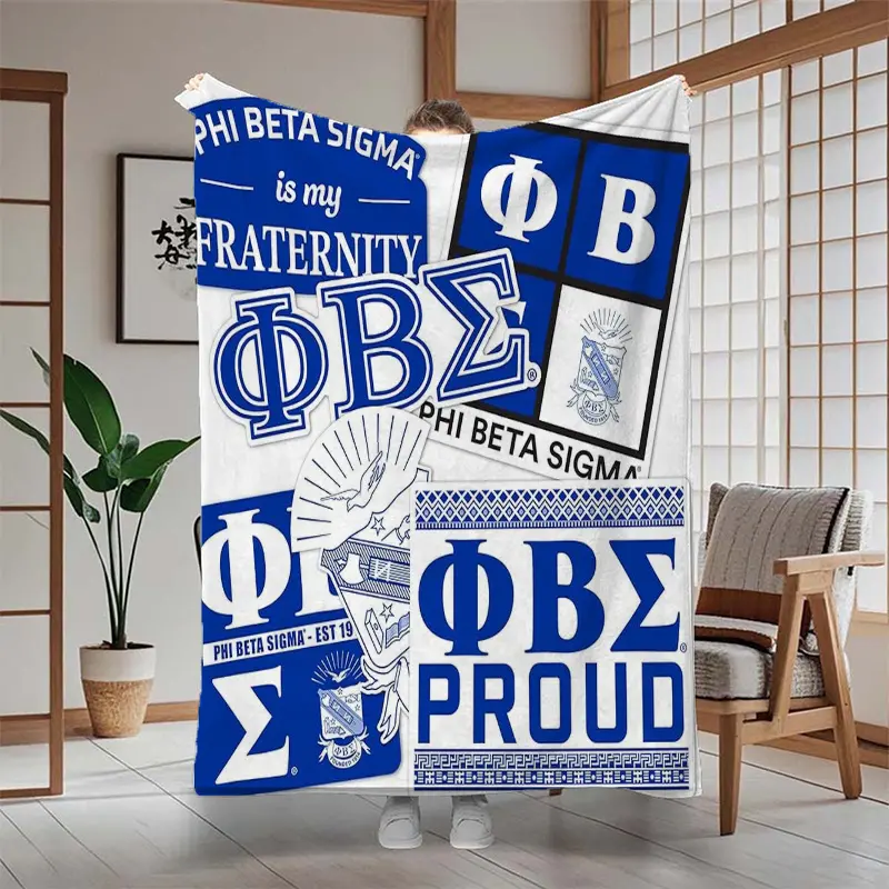 Phi Beta Sigma Fraternity-Inspired Lightweight Stylish Blanket - Soft, Durable, Classic, Stain-Resistant, Multi-Size - Ideal for Indoor Office, Sofa Use - Perfect Valentine's Day Gift