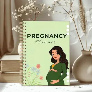 Pregnancy Diary Notebook, Spiral Coil Binding, Pregnancy Planning & Memory Manual, Monthly Tracking, 5.5x8.3 Inch, Ideal for Pregnant Women