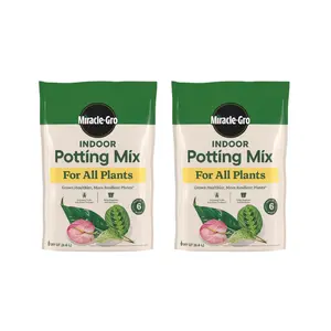 Miracle-Gro Indoor Potting Mix for All Plants - Sphagnum Peat Blend for Houseplants, Feeds up to 6 months, 6 qt