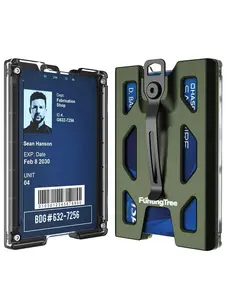 Aluminum Alloy ID Card Holder, Business Style Transparent Badge Clip, All Season Metal Wallet with Card Slot for Work Cards & Credit Cards, Card Storage, Card Organizer