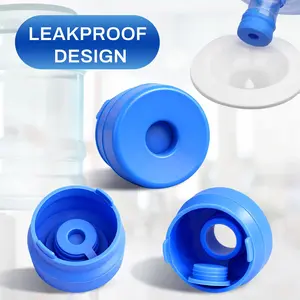 3 and 5 Gallon Water Jug Lids, Leak-Proof Silicone Covers, BPA-Free Food Grade, Indoor and Outdoor Use, 3-Pack