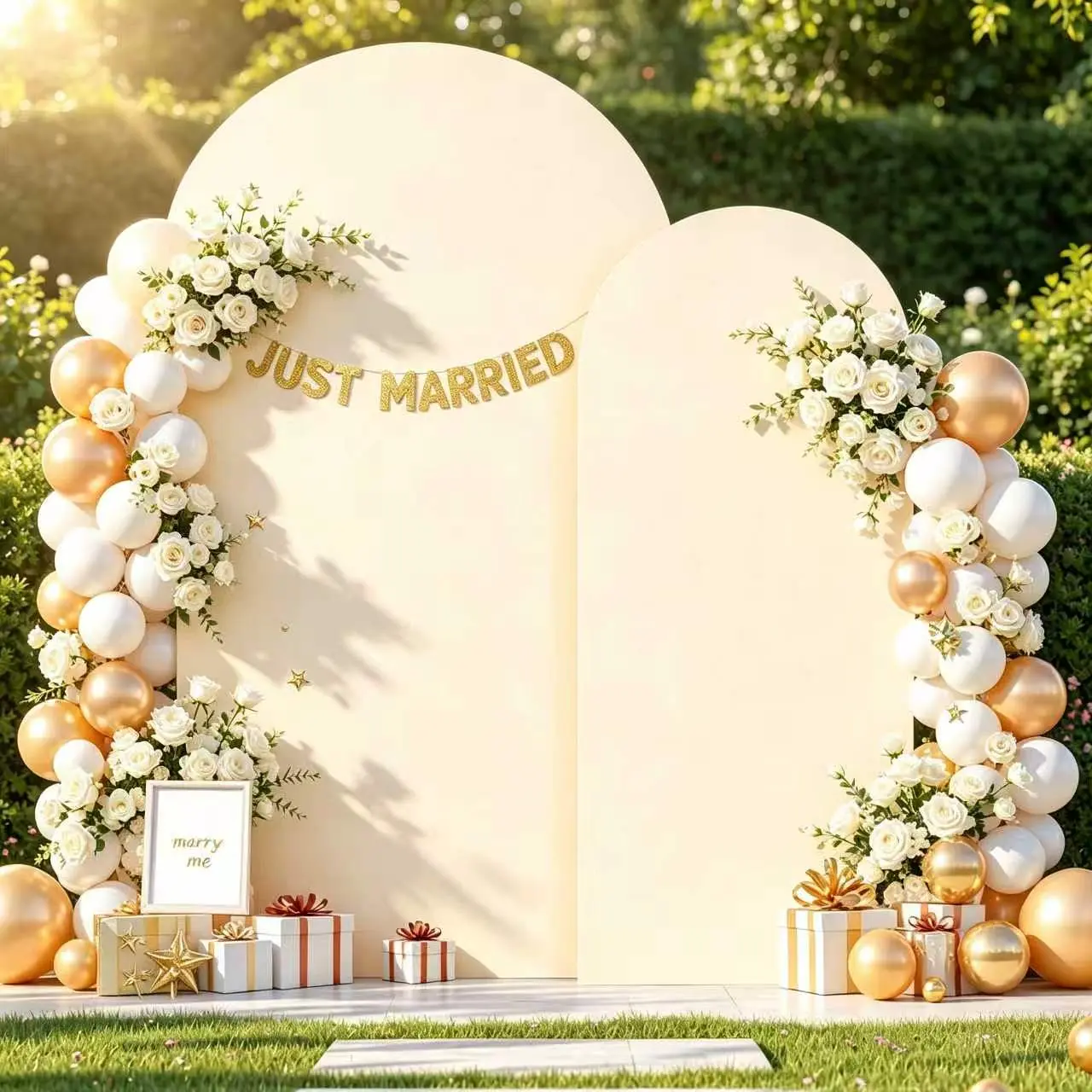 2 Pcs Arch Backdrop Cover Set (6FT & 7.2FT), Stretchy Spandex Chiara Backdrop Stand Covers for Wedding Decor, Birthday Party Supplies, Baby & Bridal Shower (Stand Not Included)